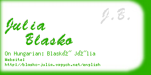 julia blasko business card